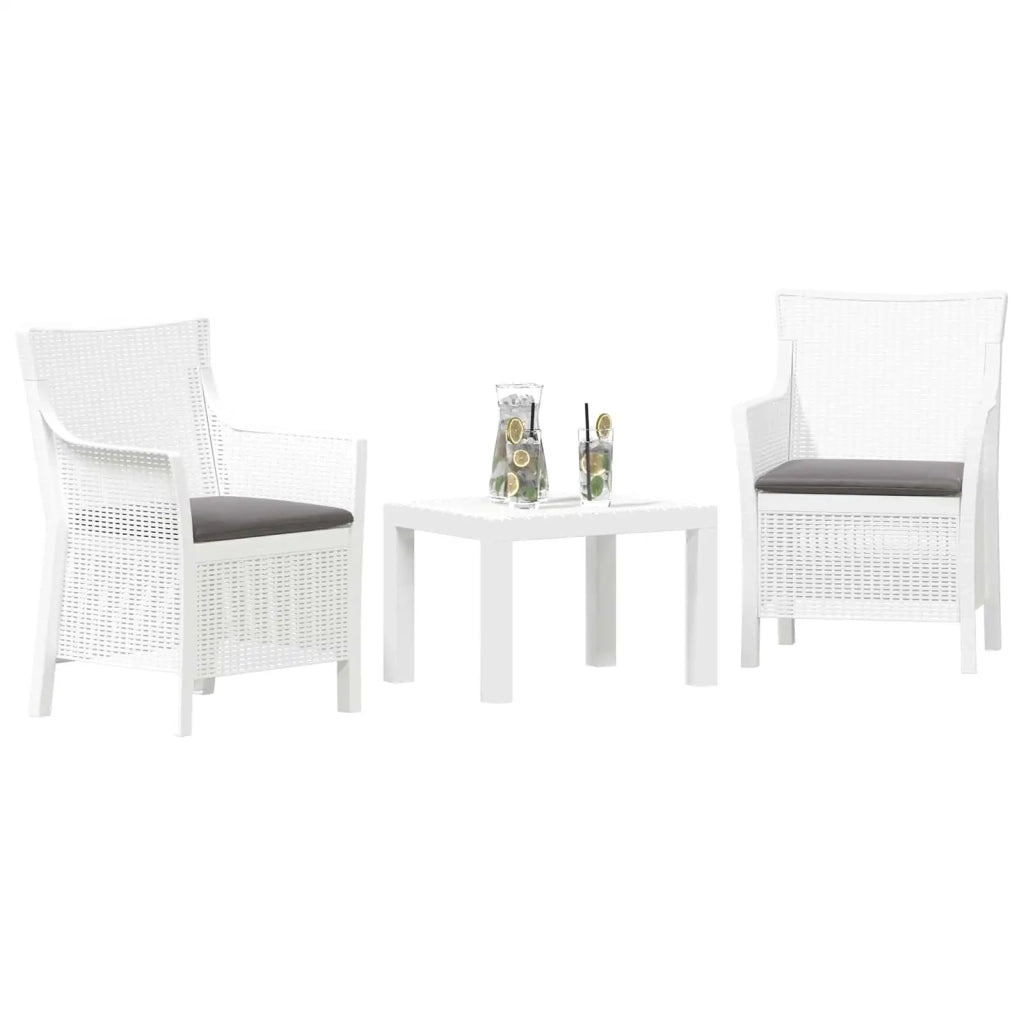 Set di relax con cuscino 3 pcs Bianco PP