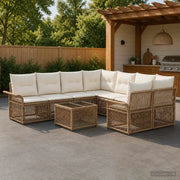 Set Divano da Giardino 9 pz Beige polyrattan 3434778