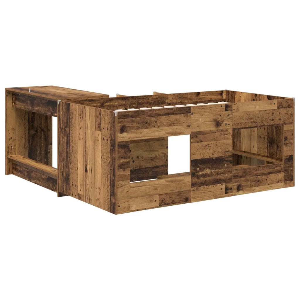 Letto alto per bambini con scrivania 2 pz Legno antico 3423468