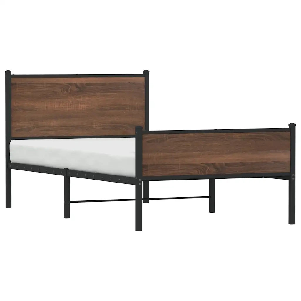 Giroletto senza Materasso in Metallo Rovere Marrone 107x203 cm 4007954