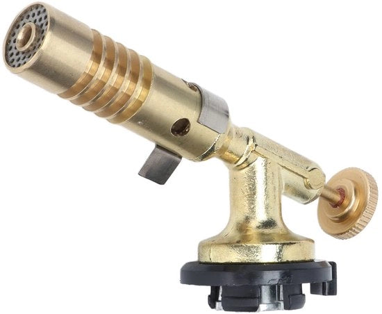 Lasbrander portatile con testa di accensione in ottone a alta temperatura Mapp Gas Butane Turbo, facile da impostare per la maggior parte delle bombole di butano, lasbrander