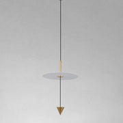 Trade Shop - Lampadario A Sospensione Lampada 12w Luce Led 6500k Disco Bianco ø23cm Cono Oro 33023 -