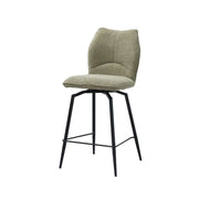 Sedia da banco girevole CROFT - Tessuto beige sabbia - Gambe in metallo nero - Altezza 103 cm - Stile design/industriale