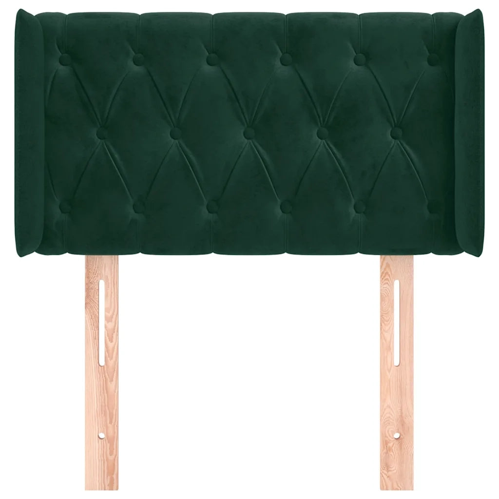 Testiera | Testata ad Orecchio Verde Scuro 83x16x78/88 cm in Velluto
