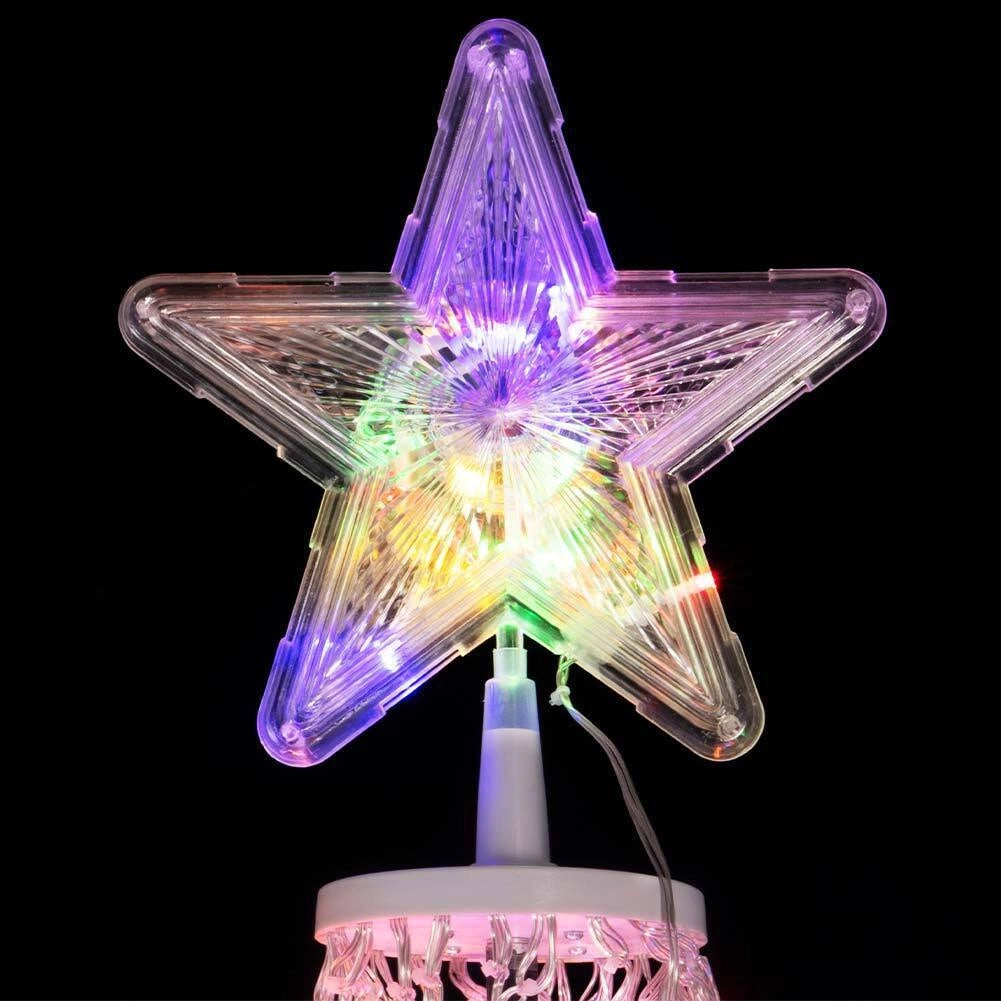 Albero Natale Luminoso LED RGB Multicolore 220 cm 592 con 8 Giochi Luce Esterno