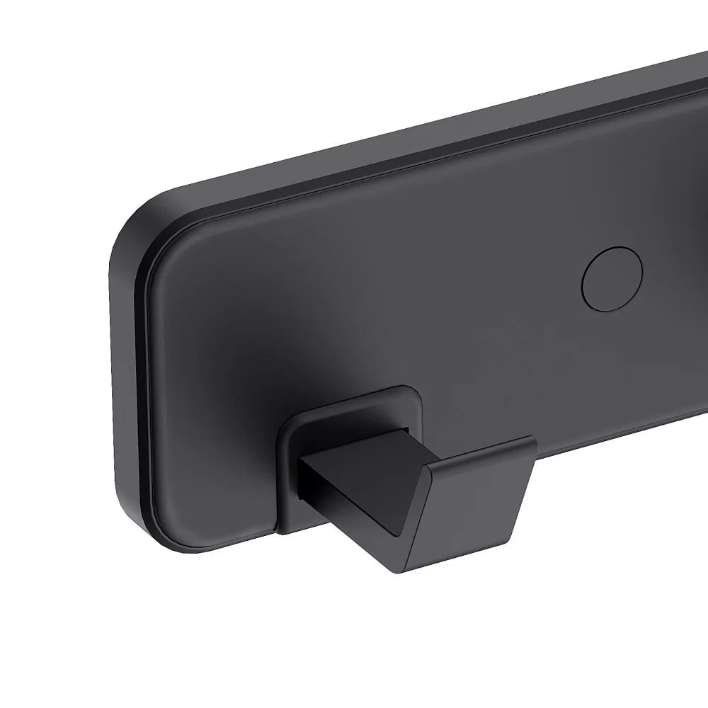 Barra porta abiti con 4 ganci nero opaco - Serie Blend