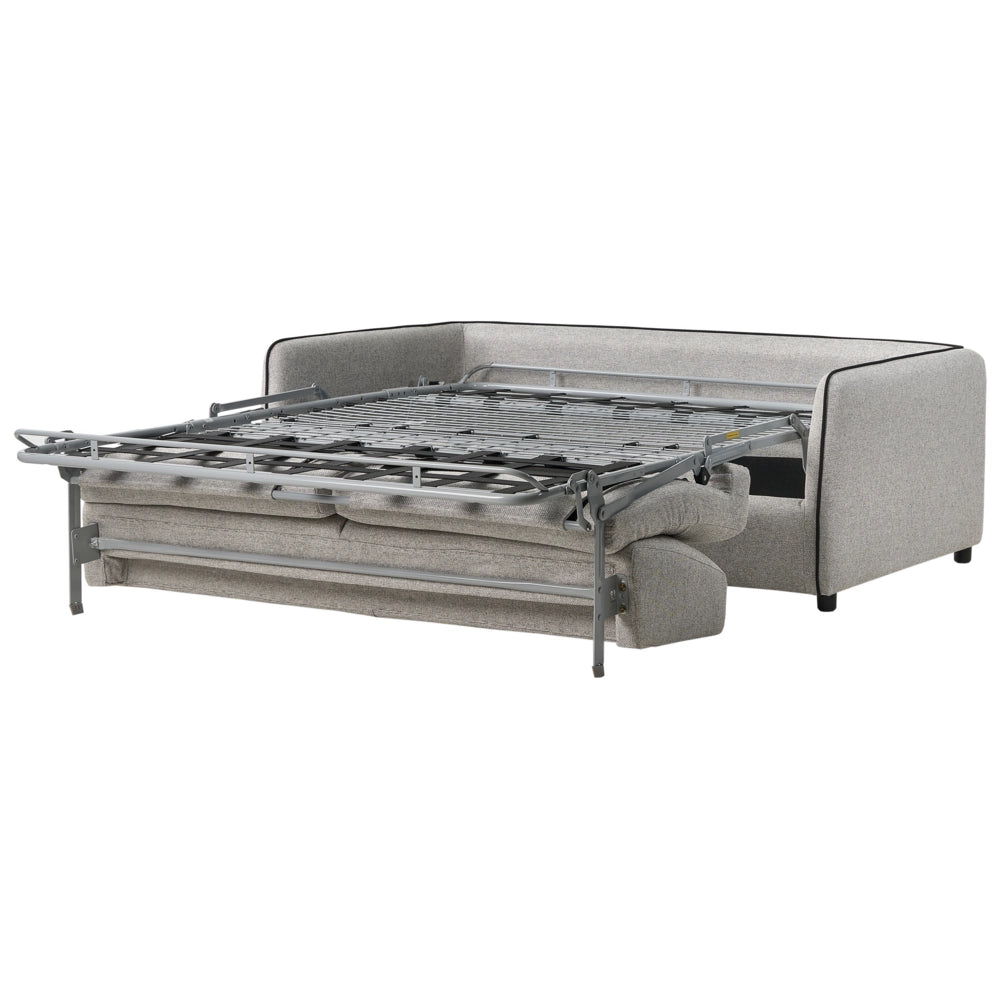 Divano letto in tessuto grigio imbottito a 2 posti trasformabile con gambe in plastica Soggiorno moderno minimalista