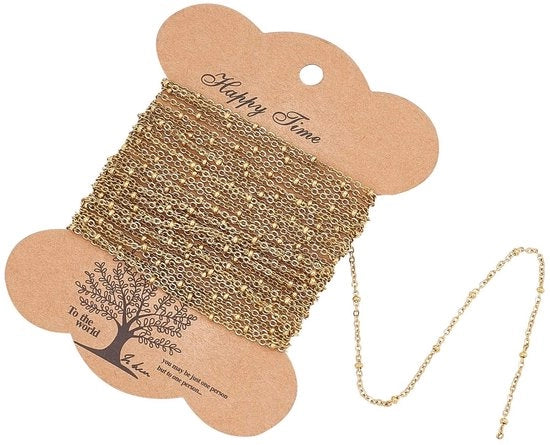Catena satellitare in acciaio inossidabile - Accessorio creativo per gioielli - 16 nodi - Adatto per bracciale e collana