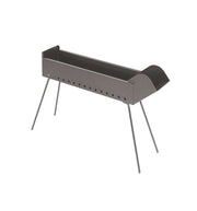 Cuoci Arrosticini a Carbone Filoteo 80x14x75 cm Rampa di Carico e Scarico Cenere in Acciaio Nero
