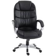 Sedia Ufficio Ergonomica Girevole in Pelle ¨C Zephmum ¨C Nero, Altezza Regolabile