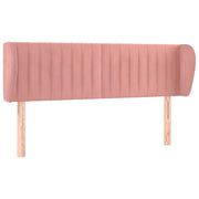Testiera | Testata ad Orecchio Rosa 147x23x78/88 cm in Velluto