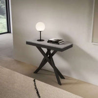 shopinnovativo- Consolle allungabile 90x40/300 cm Saki Evolution cemento gambe antracite