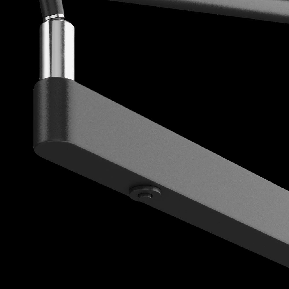 Maytoni Applique moderno Fad 1 luce LED integrato nero metallo diffusore acrilico