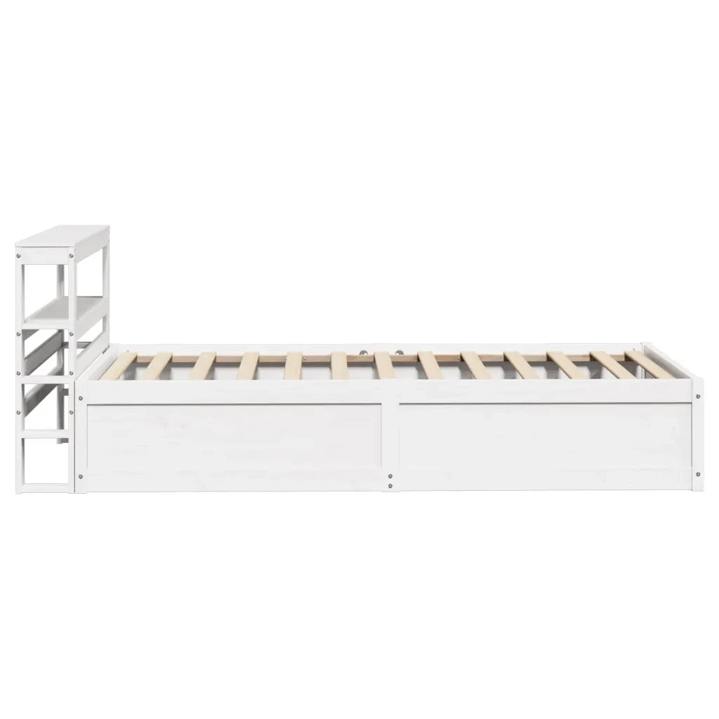 vidaXL Giroletto con Testiera Bianco 90x190 cm Legno Massello di Pino