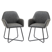 Set 2 Sedie Imbottite in Similpelle Grigia per Pranzo ¨C zephmum ¨C 60x56.5x85