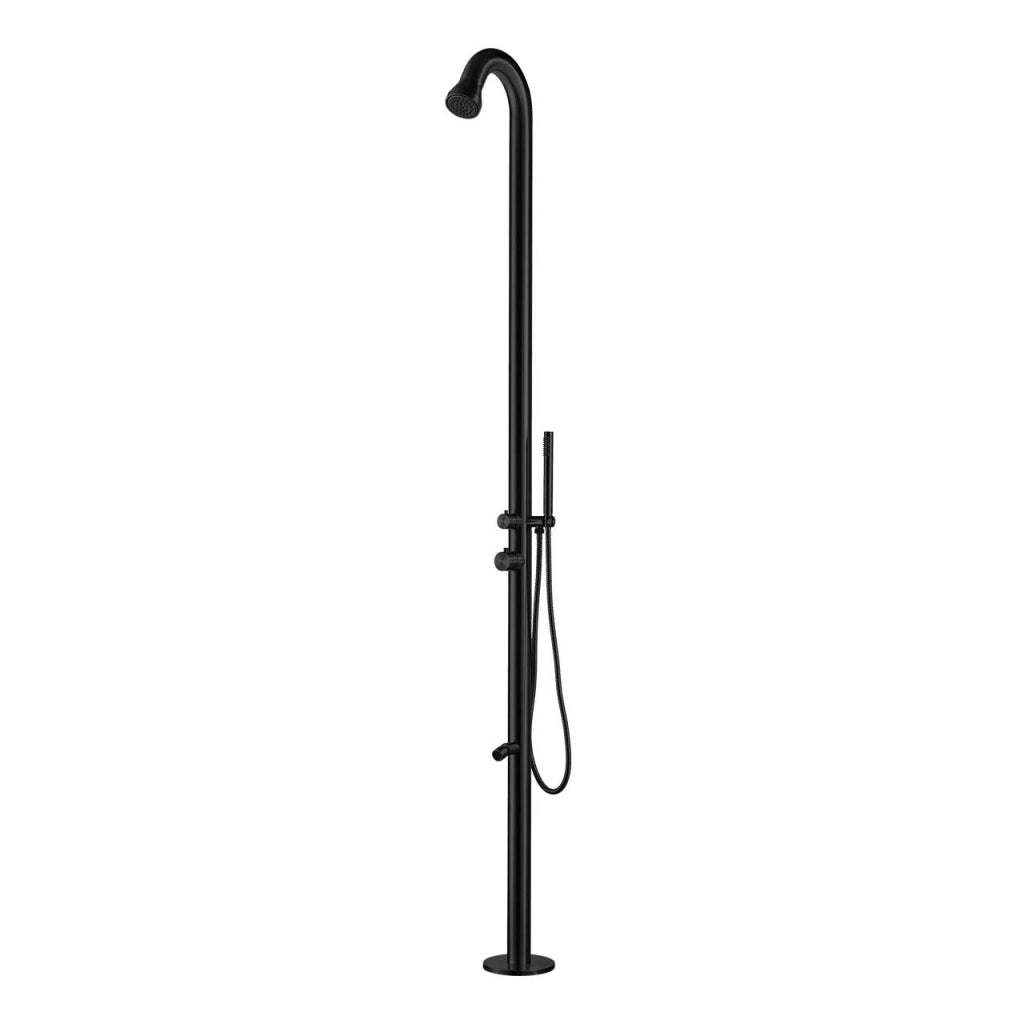 Doccia da Giardino 228,9x18x25 cm con Doccetta e Lavapiedi Sined Bosa Nero satinato
