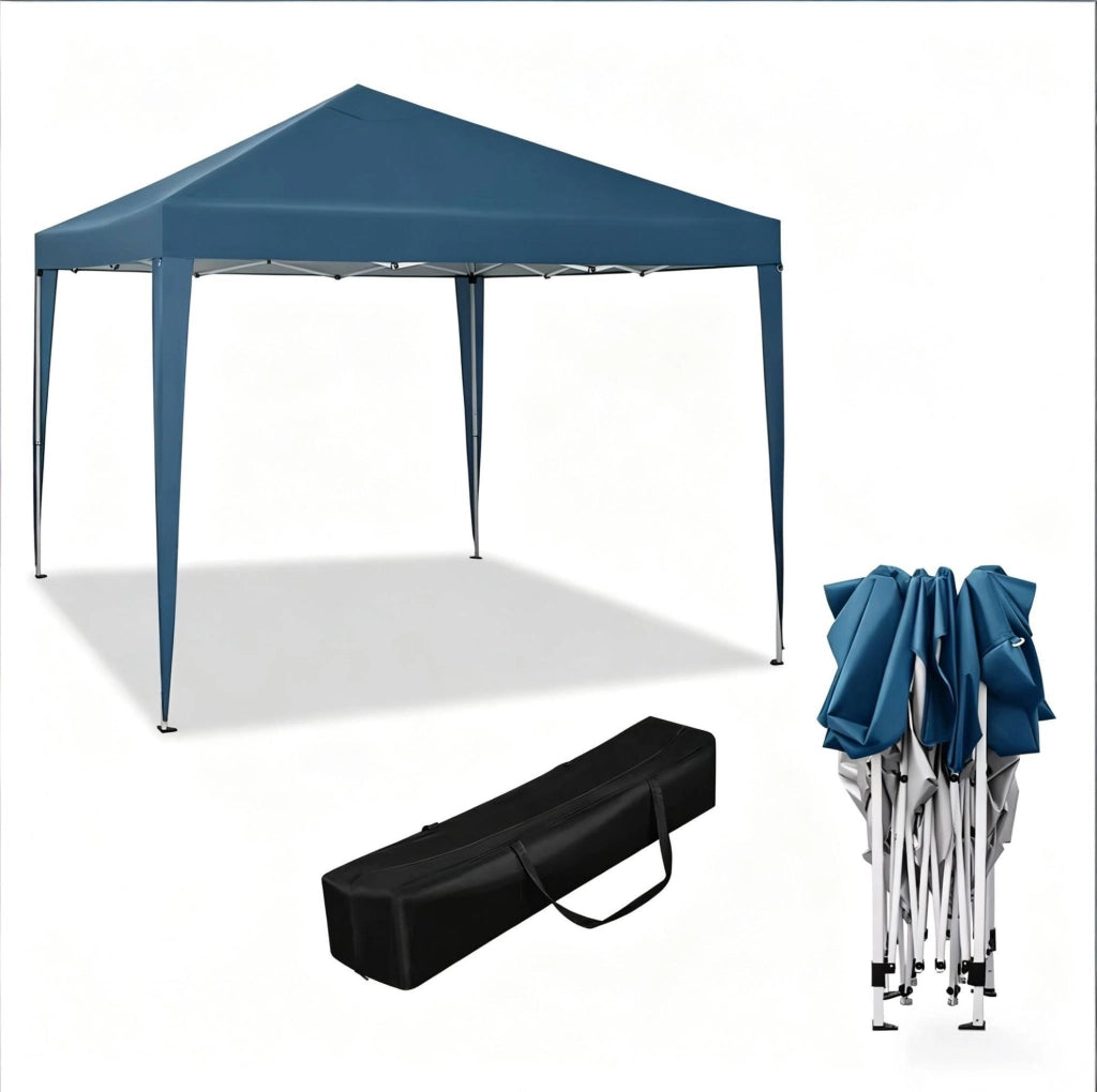 Gazebo pieghevole 3x3 m blu con borsa da trasporto