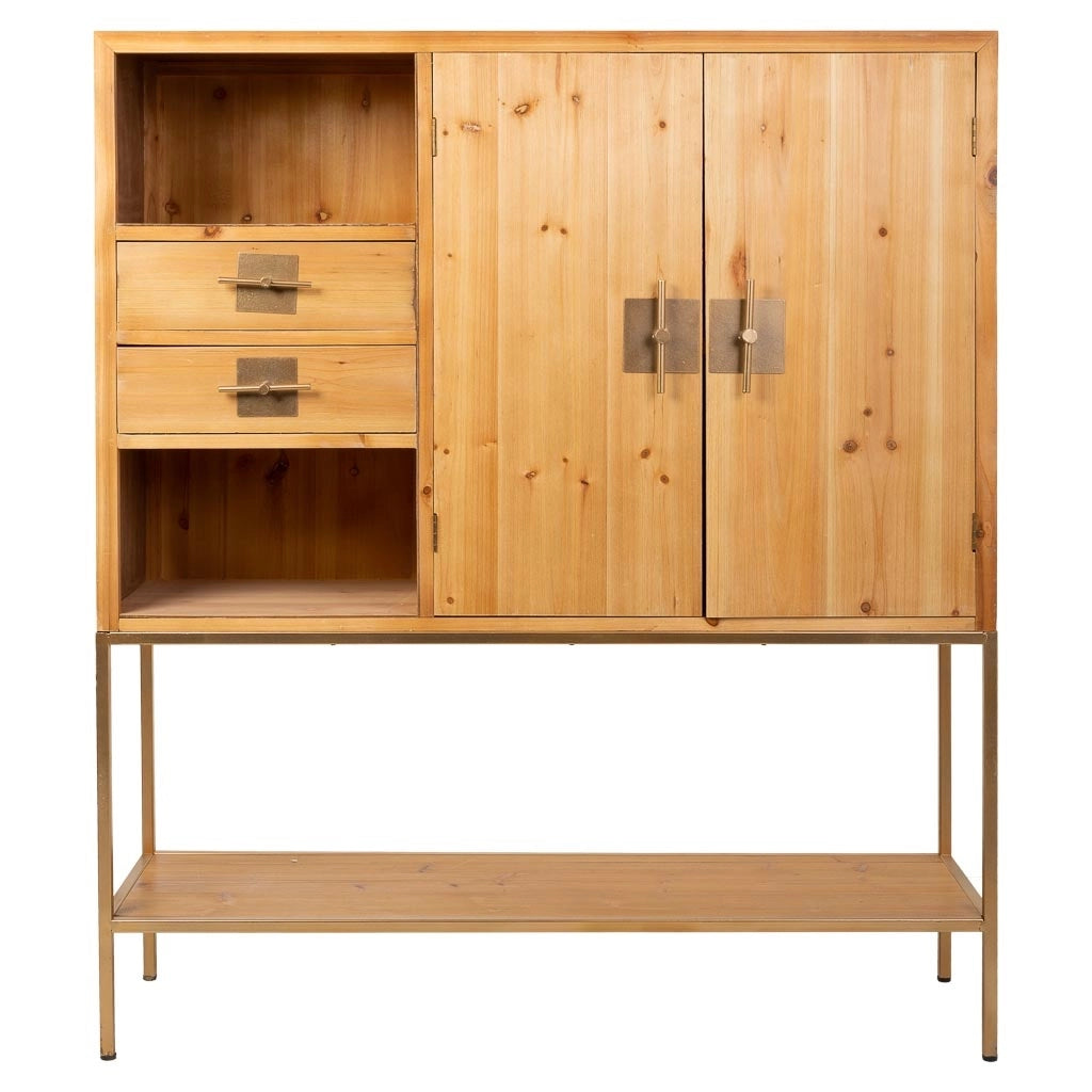 Credenza in legno e metallo marrone 120x37,5x139,5h