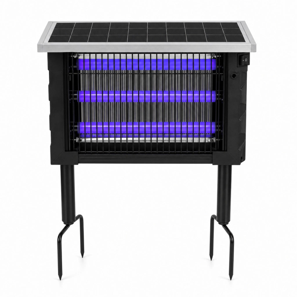LAMPADA SOLARE ANTIZANZARE 20W UV ESTERNO UCCIDI INSETTI RICARICABILE IP65 04105