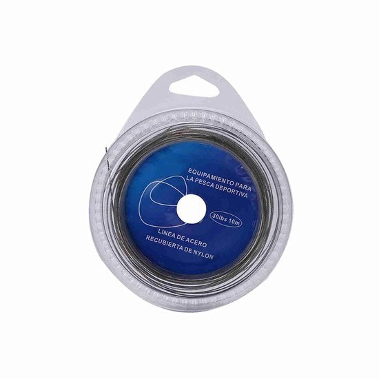 Visdraad a Cavi 10 Metri - Fili 7 - Acciaio Inox - Guida per la Pesca - Superficie in Plastica - Alta Resistenza all'Allungamento