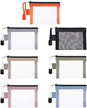 Mini Borse a Maglia per Accessori - Set di 7 Colori - Borsa per Cosmetici - Ideale per Viaggi - Utilizzabile per Make-up, Gioielli e Altro