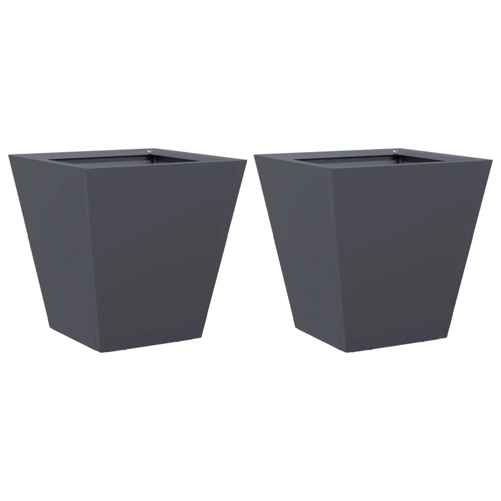 Fioriera rialzata per piante fiori giardino terrazze set da 2 30 x 30 x 30 cm acciaio antracite 02_0038912