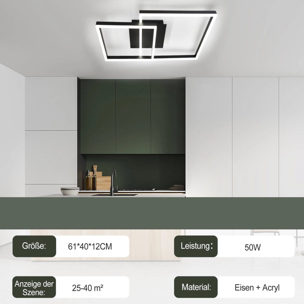 ZMH Lampada da soffitto plafoniera LED moderna poligonale quadrata