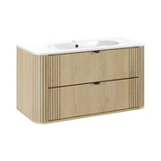 Set da bagno KORI: mobile sotto lavabo 100cm + lavabo da incasso