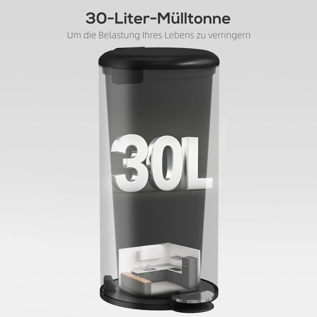 Cestino 30L Pedale ¨C Zephmum ¨C 36x30x63,5 cm, Nero