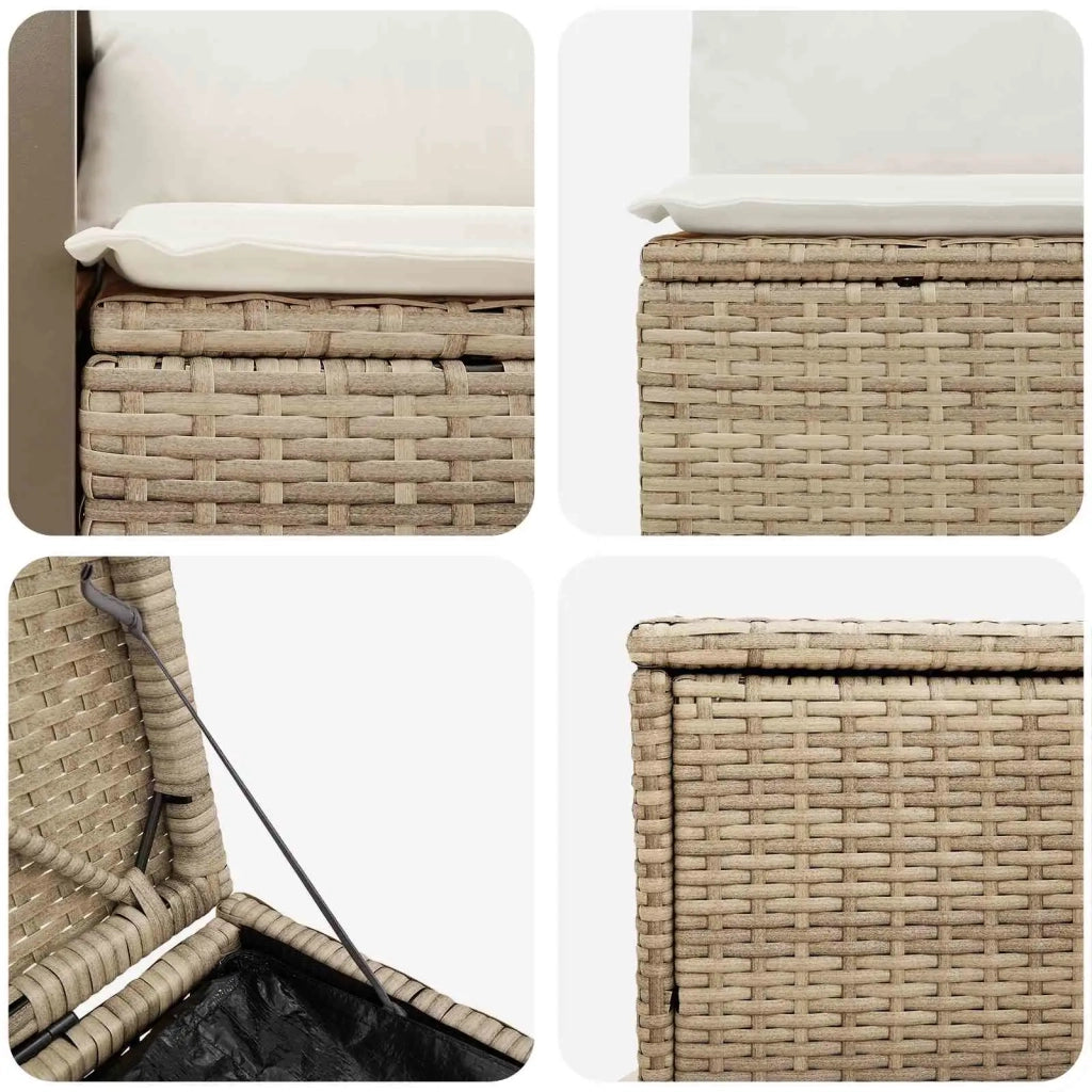 Set di divani 5 pz Beige e Bianco Crema 3447968