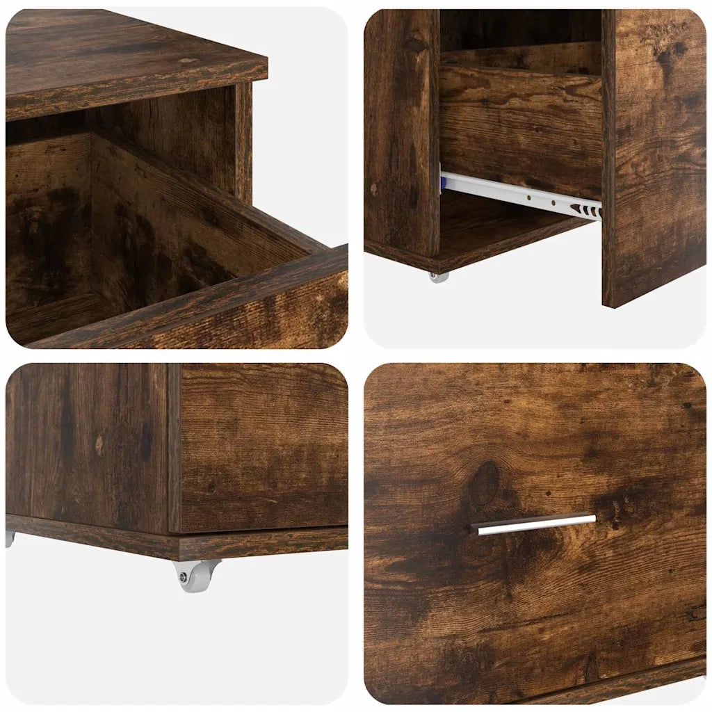 vidaXL Scrivania Rovere fumo 131.5 x 50 x 106.5 cm Legno multistrato