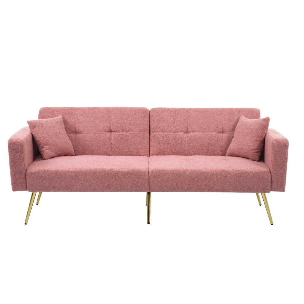 Divano Letto con Contenitore Laterale e Cuscini ¨C MINIMAL ¨C Angolo Regolabile, Gambe Dorate