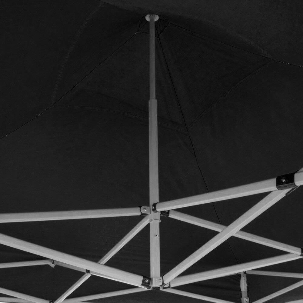 Gazebo Richiudibile Pieghevole 3x3m in Acciaio e PVC Impermeabile Nero