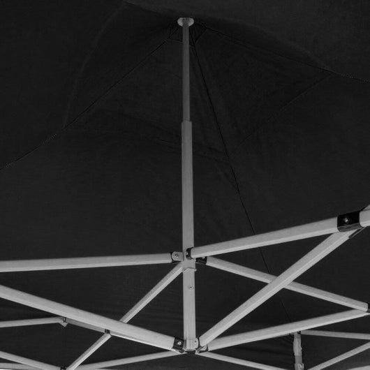 Gazebo Richiudibile Pieghevole 3x3m in Acciaio e PVC Impermeabile Nero