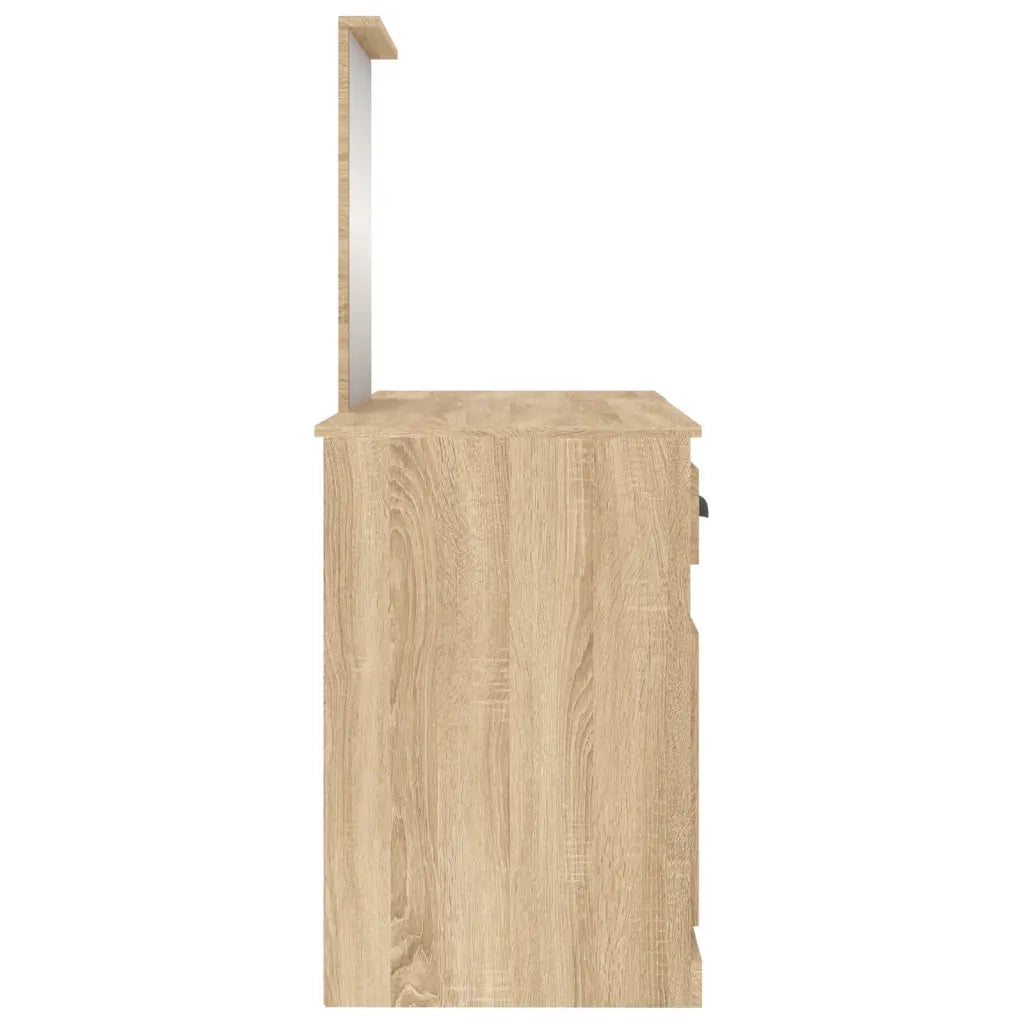 Toeletta | Tavolo da Trucco con Specchio Rovere Sonoma 130x50x132,5 cm