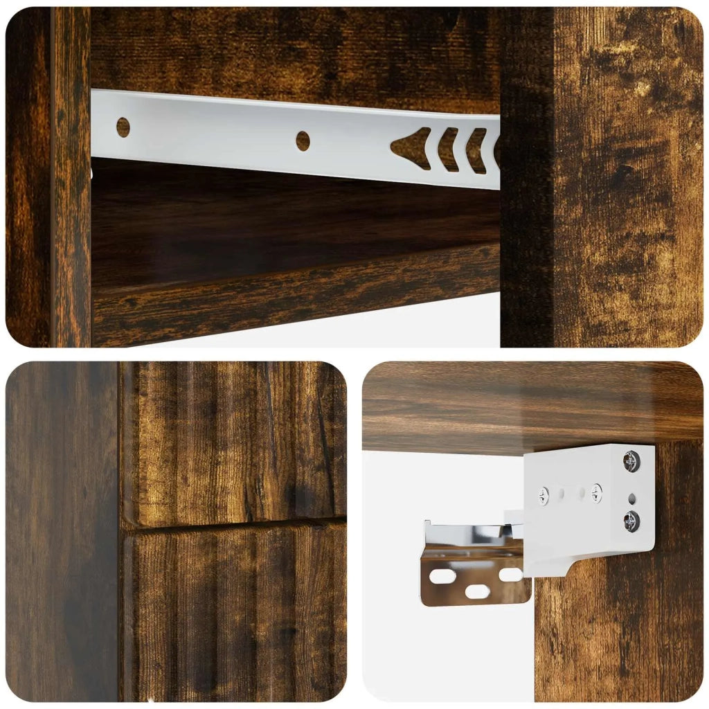 Mobiletto da notte a muro 2 pcs Rovere Fumo 34,5 x 33 x 40 cm 898986