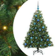 Albero di Natale Artificiale-Albero Natalizio con 150 LED Verde 150 cm PE e PVC 467353