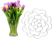 Supporto per fiori in acciaio inossidabile - 15 cm - Sostegno per fiori - Roster per steli - Sostegno per fiori in acciaio inossidabile - Argento - Supporto per fiori
