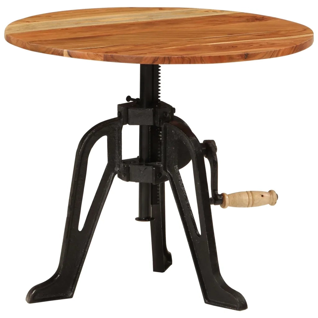 Tavolino 60x(42-62) cm in Legno Massello di Acacia e Ghisa cod mxl 23933