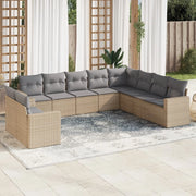 Set Divano da Giardino 10 pz con Cuscini Beige in Polyrattancod mxl 87119