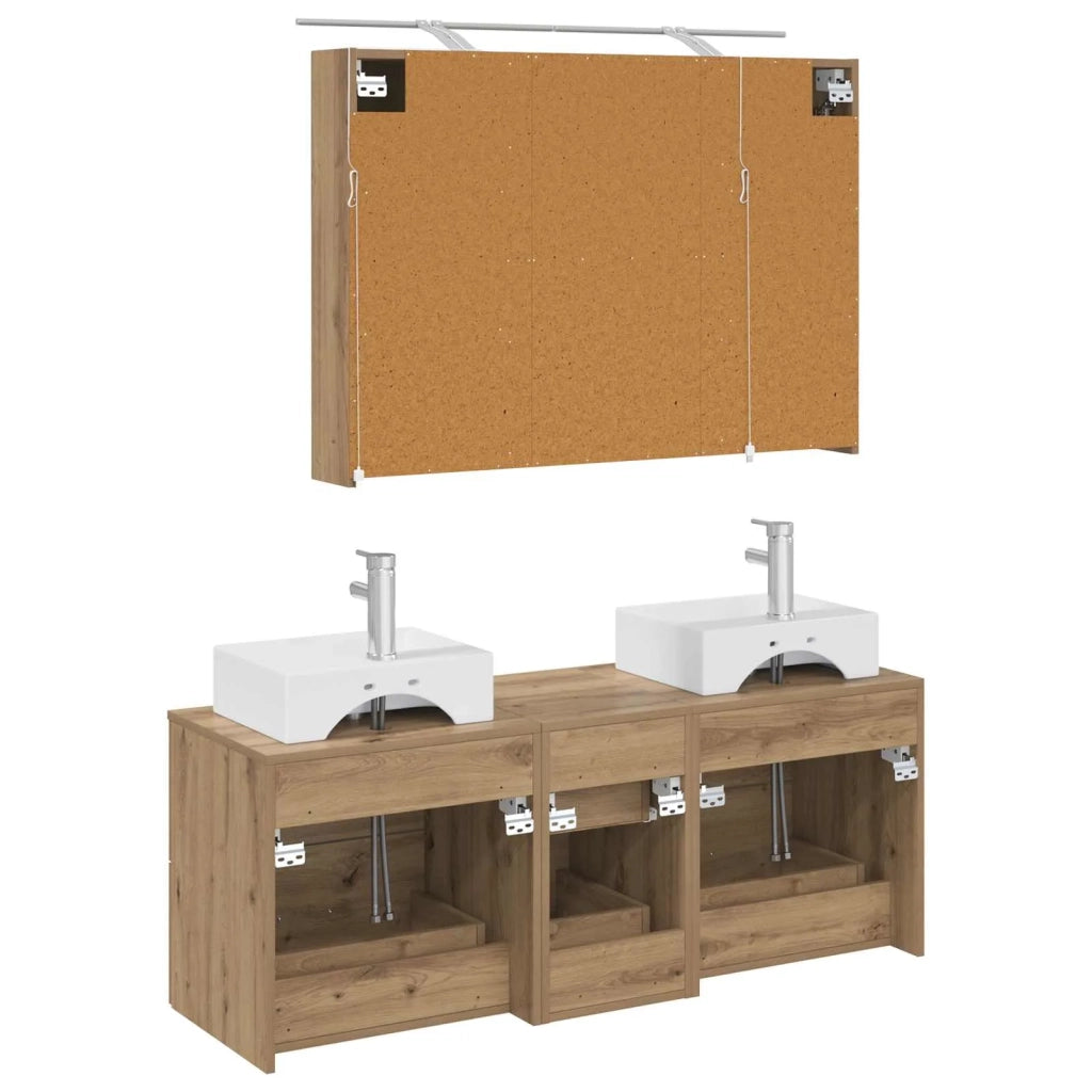 Set di mobili per il bagno 4 pcs Rovere Artigianale 3406822