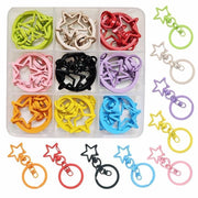 Organizzatore per chiavi a forma di stella - 18 pezzi - con anello di chiusura a forma di pistola - rotativo - per organizzare la tasca o la borsa
