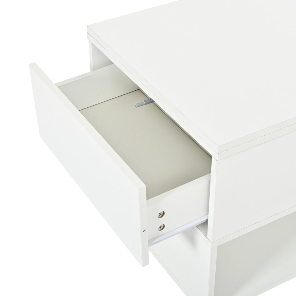 Tavolino da salotto sollevabile e multifunzione 100x50x52 cm; bianco in truciolare
