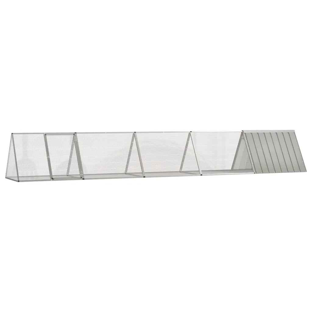 Gabbia per Conigli grigio 504,5x80,5x71 cm Acciaio Zincato