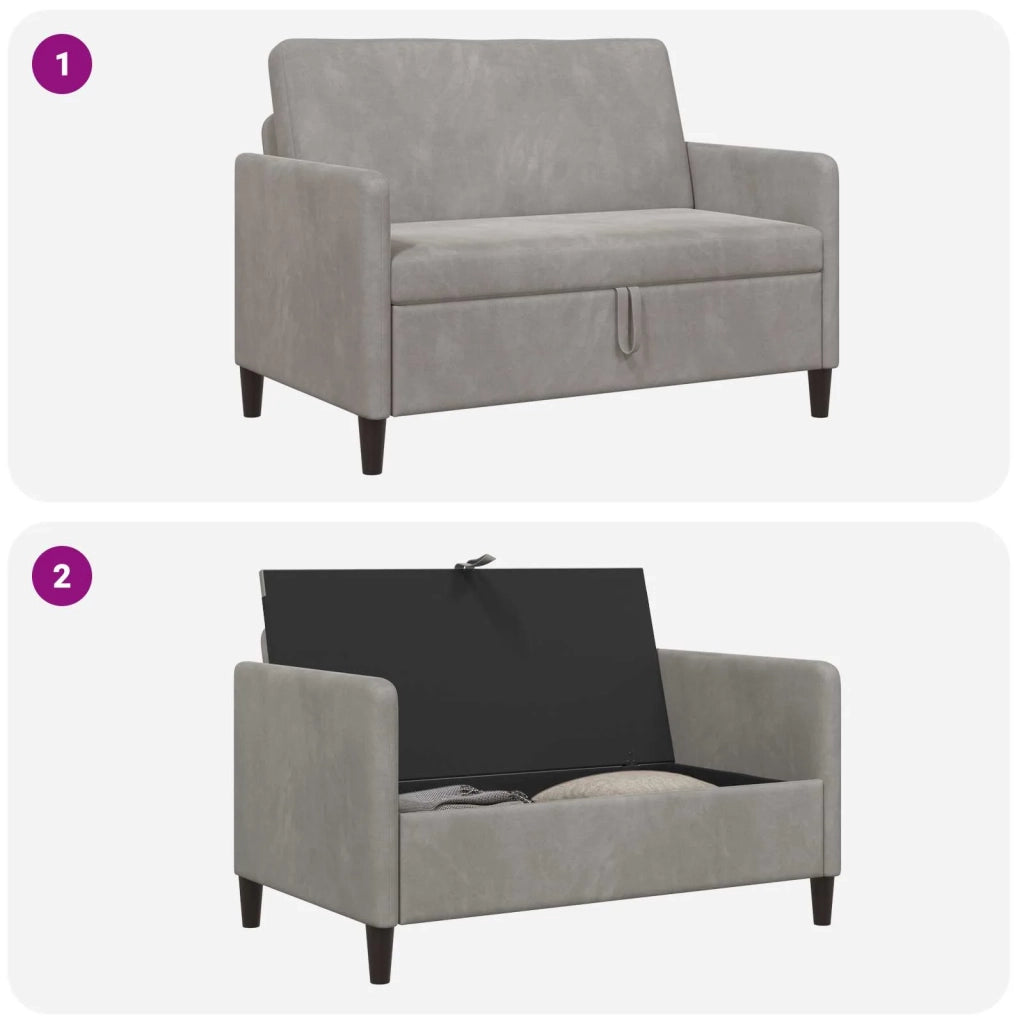 Divano con Storage Grigio Chiaro 122 x 78 x 87 cm Poliestere 42036905
