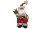 Decorazione Casa Natalizia Babbo Natale con Carillon Scozzese 35 cm