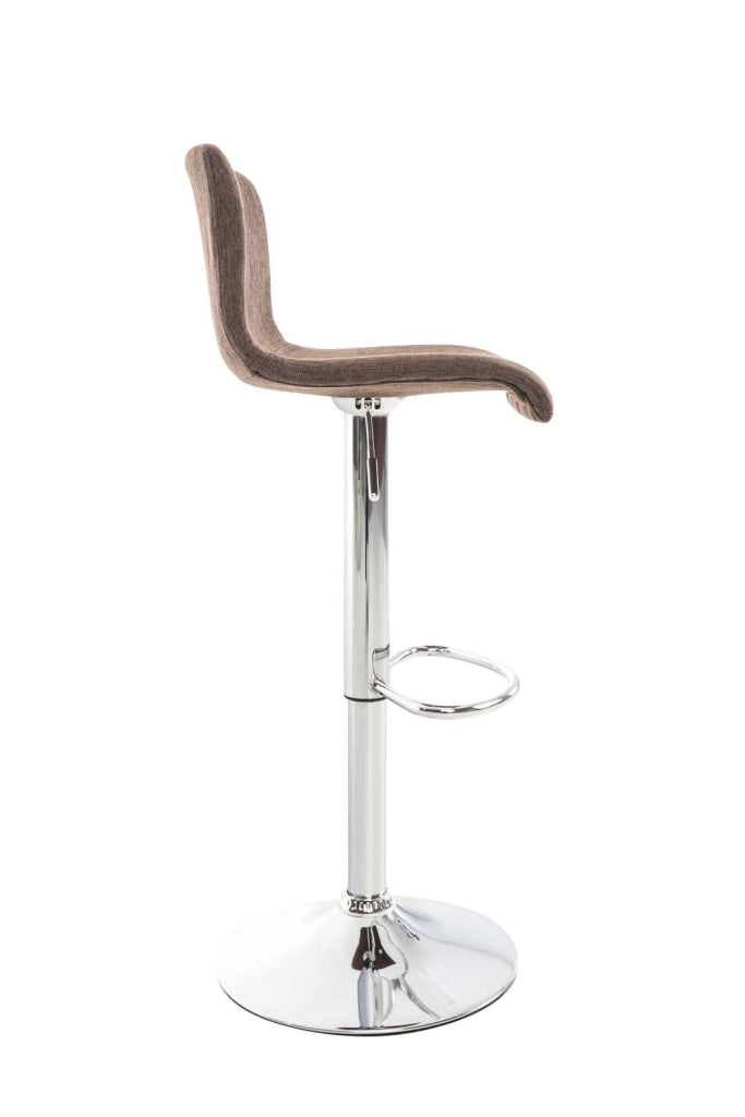 Sgabello HOVER in tessuto marrone,Metallo in look cromato