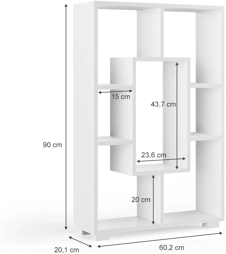 Scaffale Domus, Bianco, 60.2 x 90 cm 7 scomparti, utilizzabile per una suddivisione flessibile degli spazi e per la conservazione