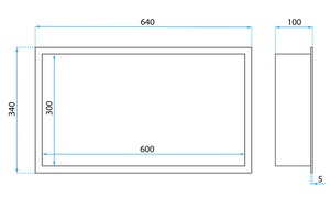 Mensola Bagno Led 30x60 Steel Brush