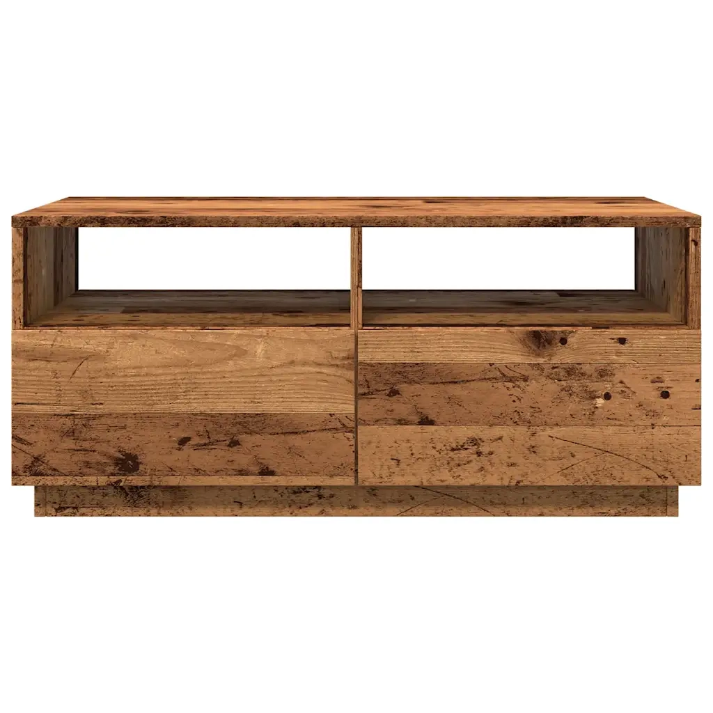 Tavolino da Salotto con Luci LED Legno Antico 90x49x40 cm 857710